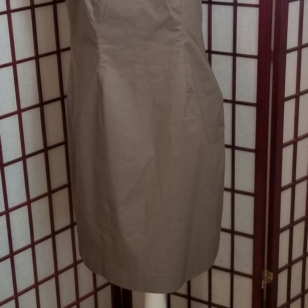 Gap one arm side zipper knee length green khaki dress - Picture 7 of 7